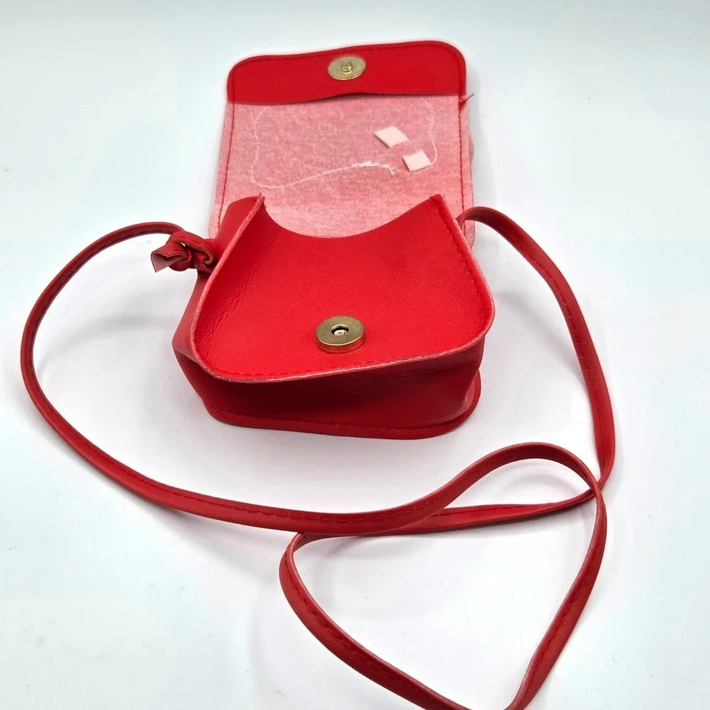 Hello Kitty Mini Crossbody Purse for Little Girls Red &‎ White w/ Dusty Rose Bow
